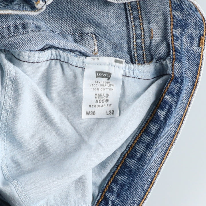 00'S Levi's 505 REGULAR FIT tapered denim pants for men, size w35 cotton Blue type light blue Vintage Second Hand