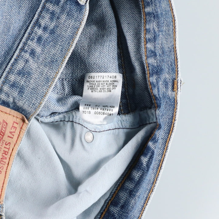 00'S Levi's 505 REGULAR FIT tapered denim pants for men, size w35 cotton Blue type light blue Vintage Second Hand