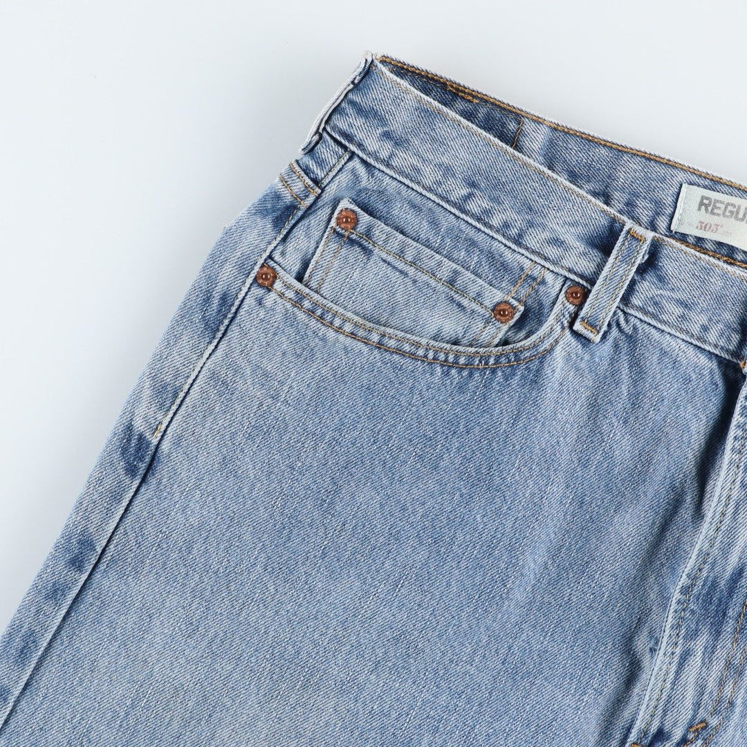 00'S Levi's 505 REGULAR FIT tapered denim pants for men, size w35 cotton Blue type light blue Vintage Second Hand