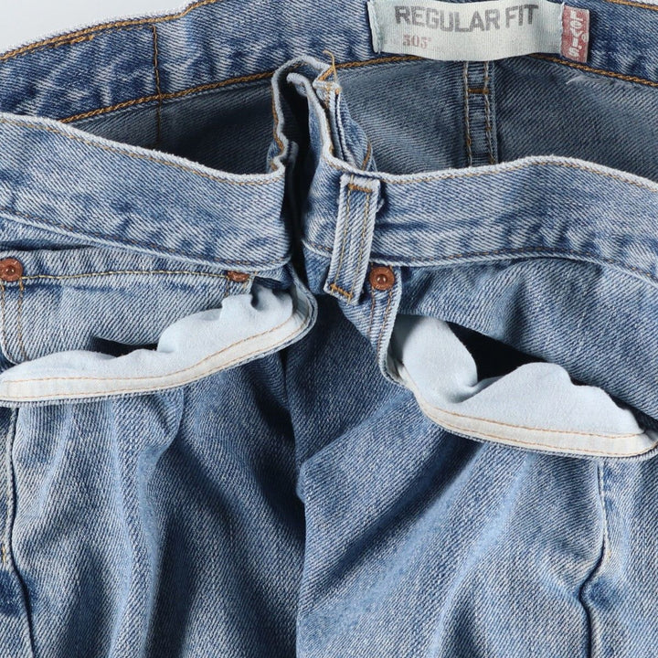 00'S Levi's 505 REGULAR FIT tapered denim pants for men, size w35 cotton Blue type light blue Vintage Second Hand