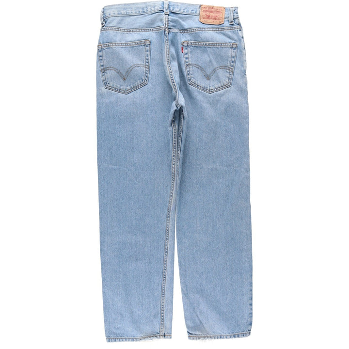 00'S Levi's 505 REGULAR FIT tapered denim pants for men, size w35 cotton Blue type light blue Vintage Second Hand