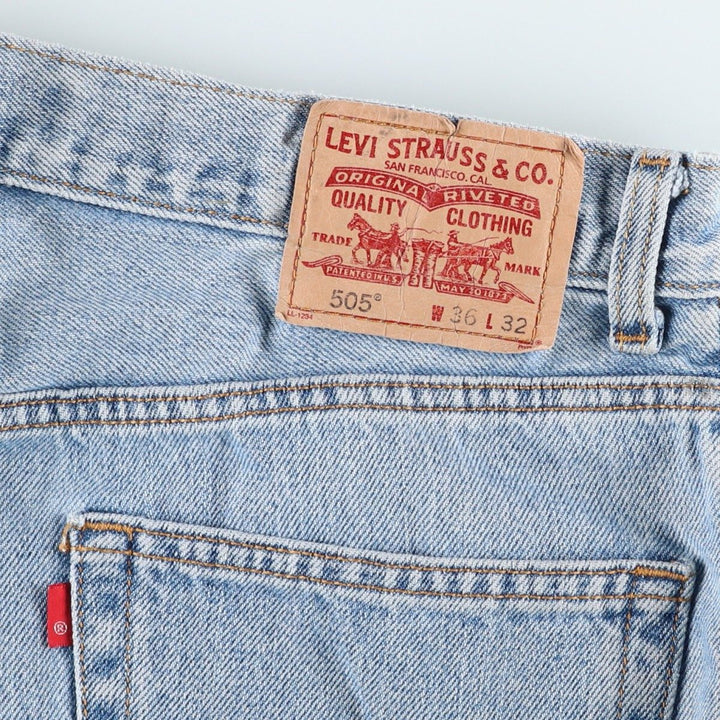 00'S Levi's 505 REGULAR FIT tapered denim pants for men, size w35 cotton Blue type light blue Vintage Second Hand
