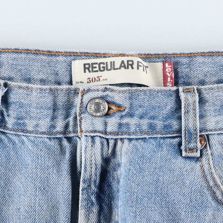 00'S Levi's 505 REGULAR FIT tapered denim pants for men, size w35 cotton Blue type light blue Vintage Second Hand