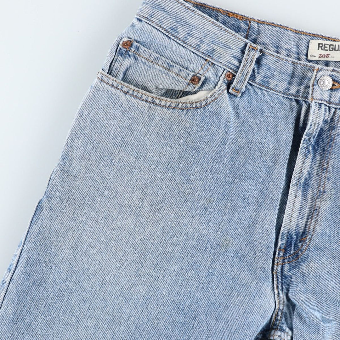 00'S Levi's 505 REGULAR FIT tapered denim pants for men, size w35 cotton Blue type light blue Vintage Second Hand