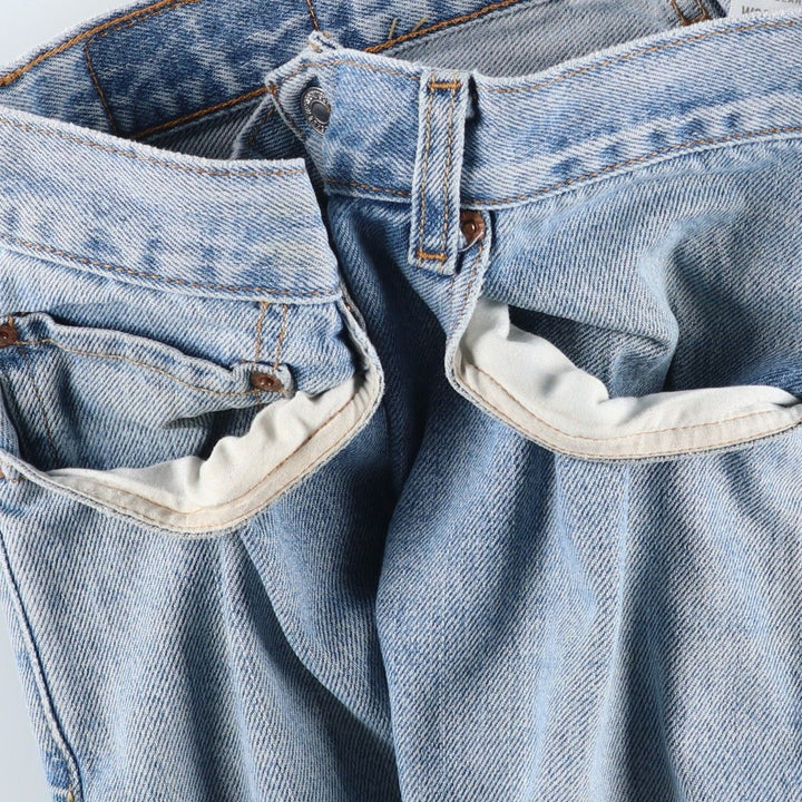 00'S Levi's 505 REGULAR FIT tapered denim pants for men, size w35 cotton Blue type light blue Vintage Second Hand