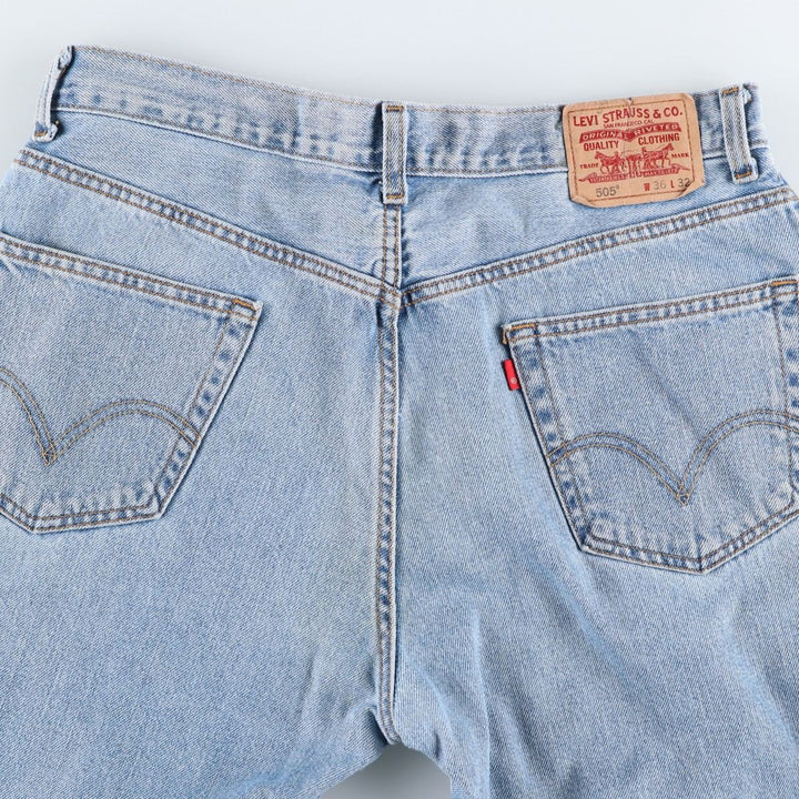 00'S Levi's 505 REGULAR FIT tapered denim pants for men, size w35 cotton Blue type light blue Vintage Second Hand