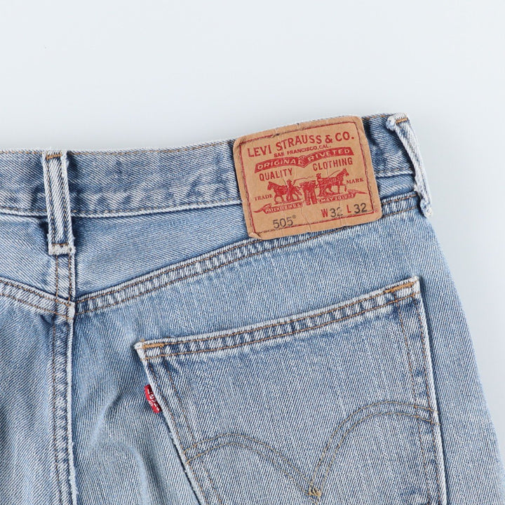 Levi's 505 STRAIGHT FIT tapered denim pants for men, size w34 cotton blue type Vintage Second Hand
