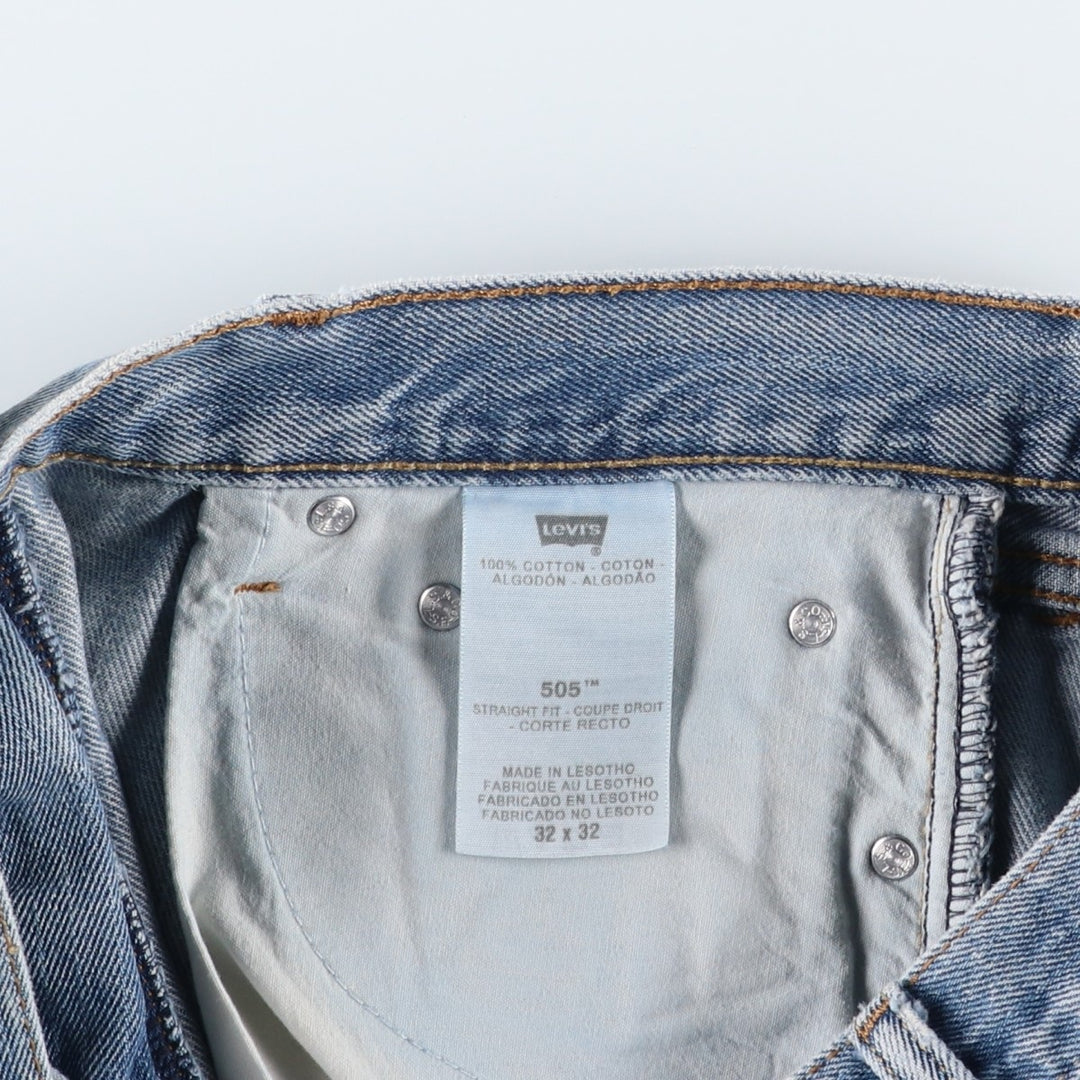 Levi's 505 STRAIGHT FIT tapered denim pants for men, size w34 cotton blue type Vintage Second Hand