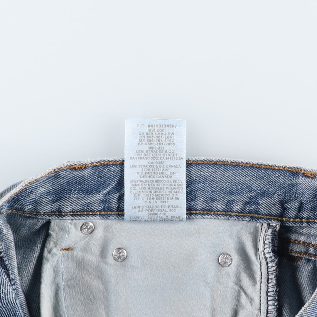 Levi's 505 STRAIGHT FIT tapered denim pants for men, size w34 cotton blue type Vintage Second Hand