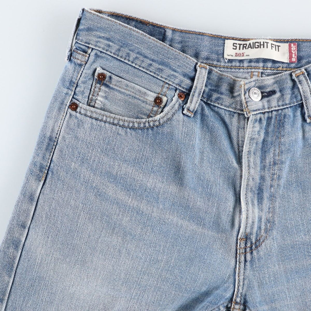 Levi's 505 STRAIGHT FIT tapered denim pants for men, size w34 cotton blue type Vintage Second Hand