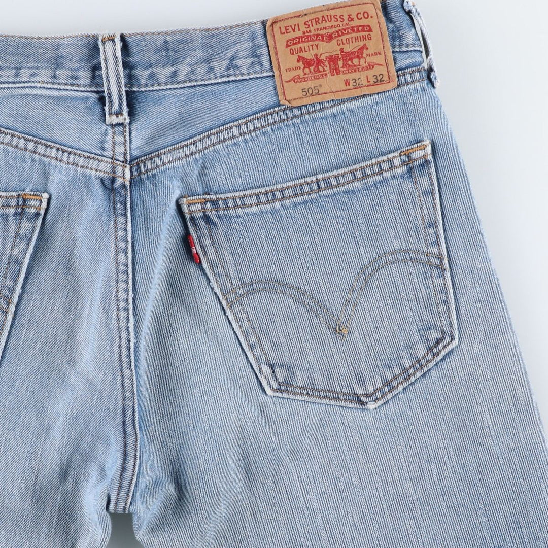 Levi's 505 STRAIGHT FIT tapered denim pants for men, size w34 cotton blue type Vintage Second Hand