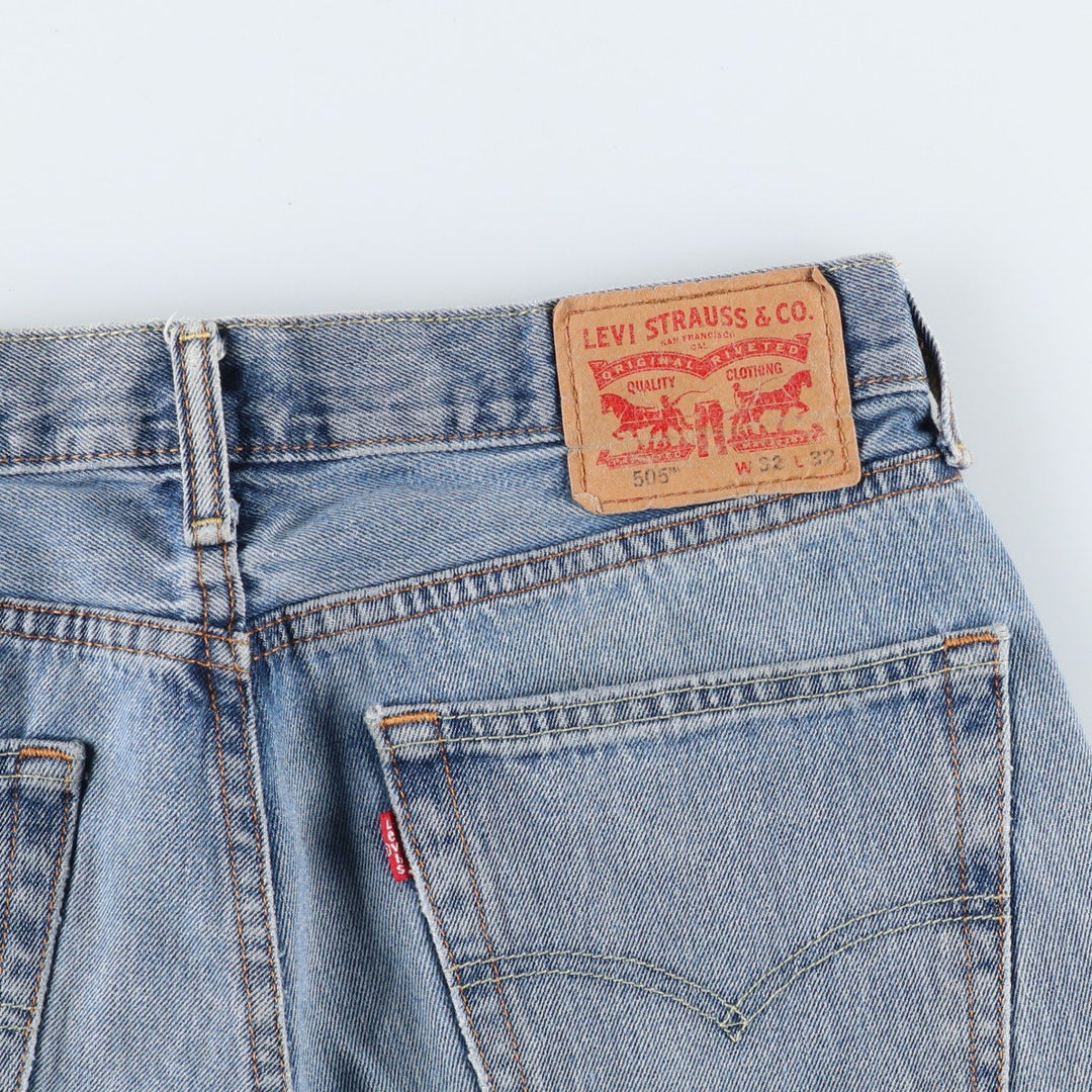 Levi's 505 tapered denim pants for men, size W34 cotton blue type Vintage Second Hand