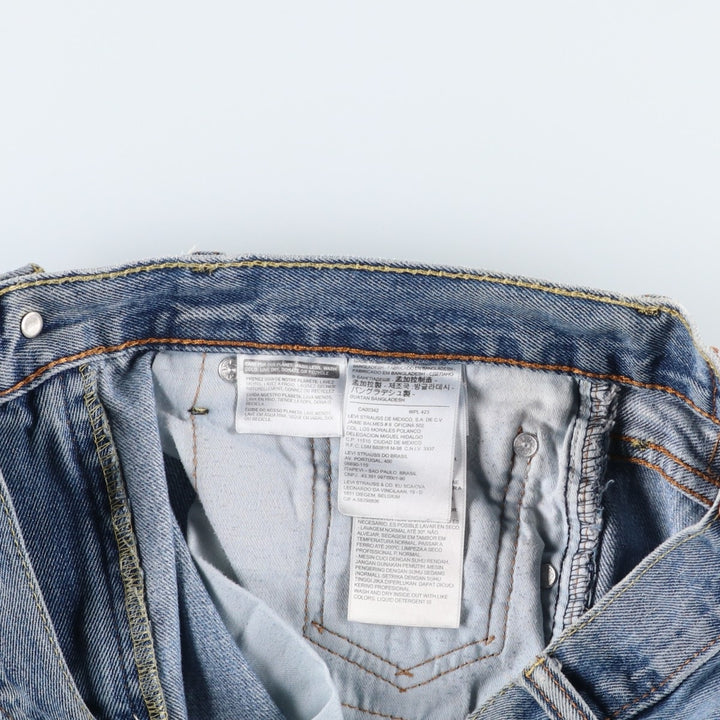 Levi's 505 tapered denim pants for men, size W34 cotton blue type Vintage Second Hand