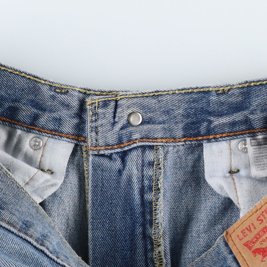 Levi's 505 tapered denim pants for men, size W34 cotton blue type Vintage Second Hand