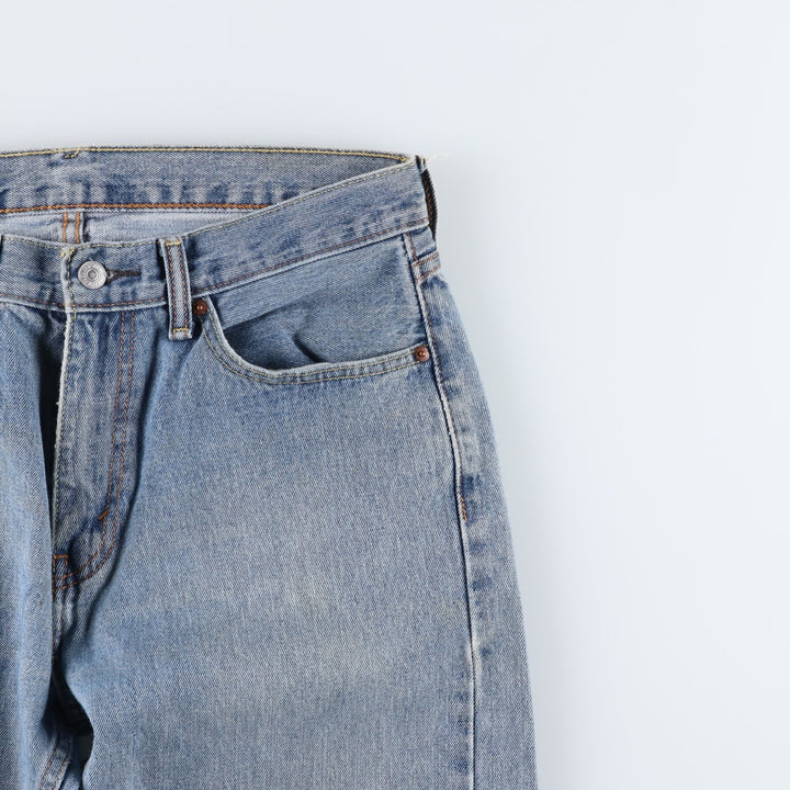 Levi's 505 tapered denim pants for men, size W34 cotton blue type Vintage Second Hand