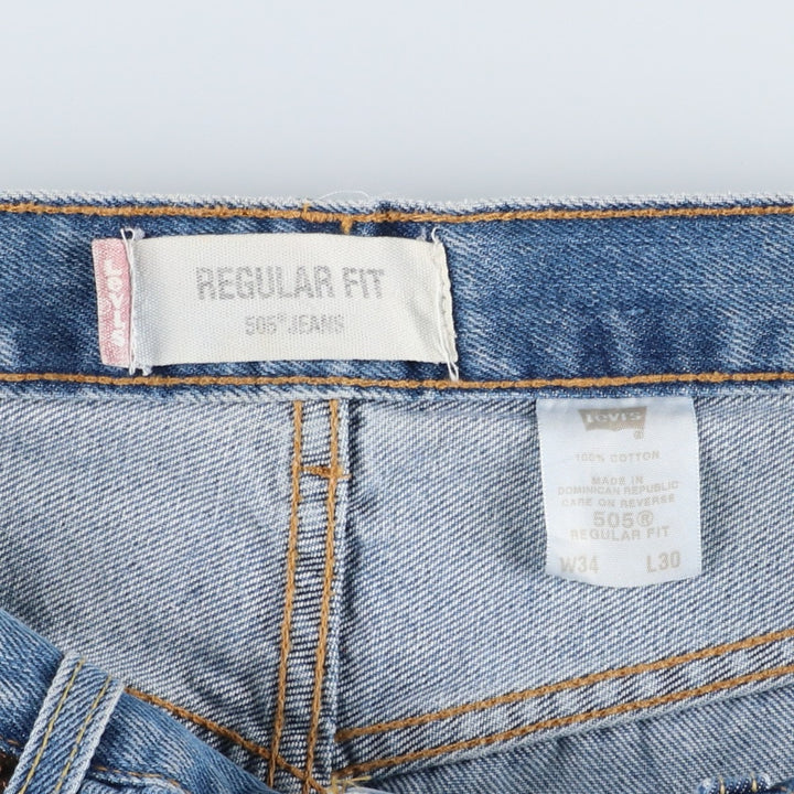 00'S Levi's 505 REGULAR FIT tapered denim pants for men, size w33 cotton blue type Vintage Second Hand