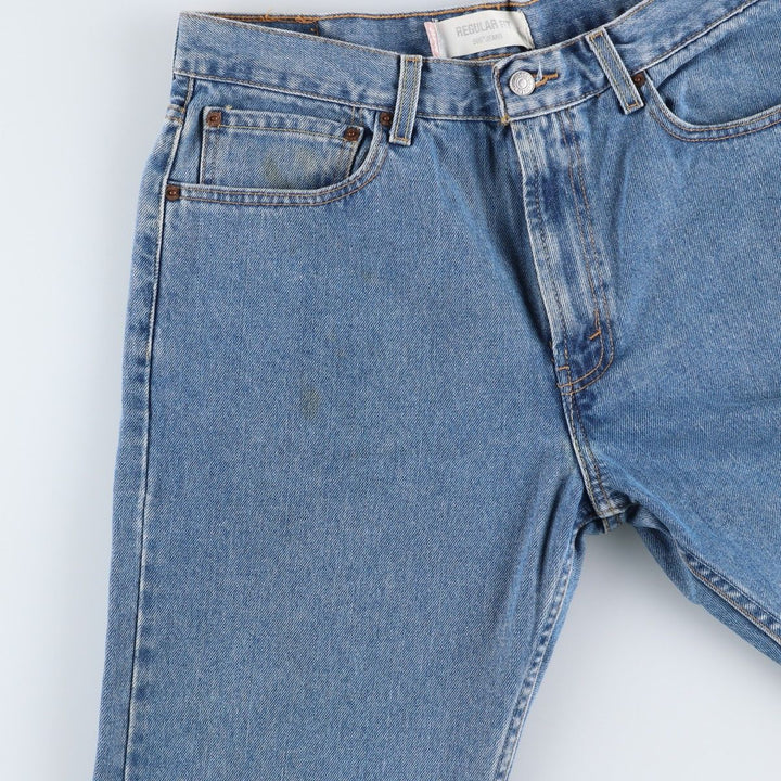 00'S Levi's 505 REGULAR FIT tapered denim pants for men, size w33 cotton blue type Vintage Second Hand
