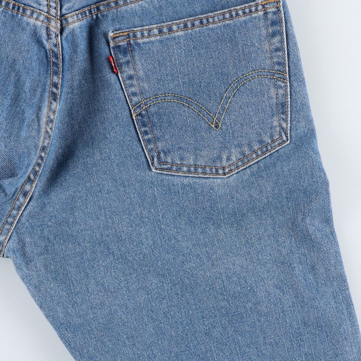 00'S Levi's 505 REGULAR FIT tapered denim pants for men, size w33 cotton blue type Vintage Second Hand