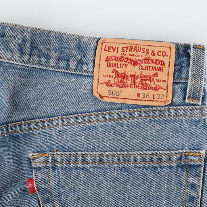 Levi's 505 tapered denim pants for men, size w36 cotton blue type Vintage Second Hand