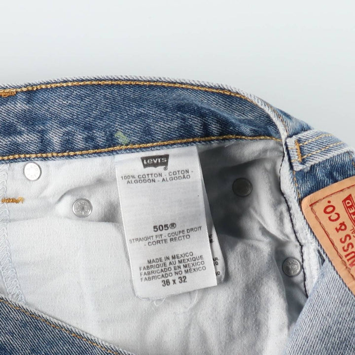Levi's 505 tapered denim pants for men, size w36 cotton blue type Vintage Second Hand