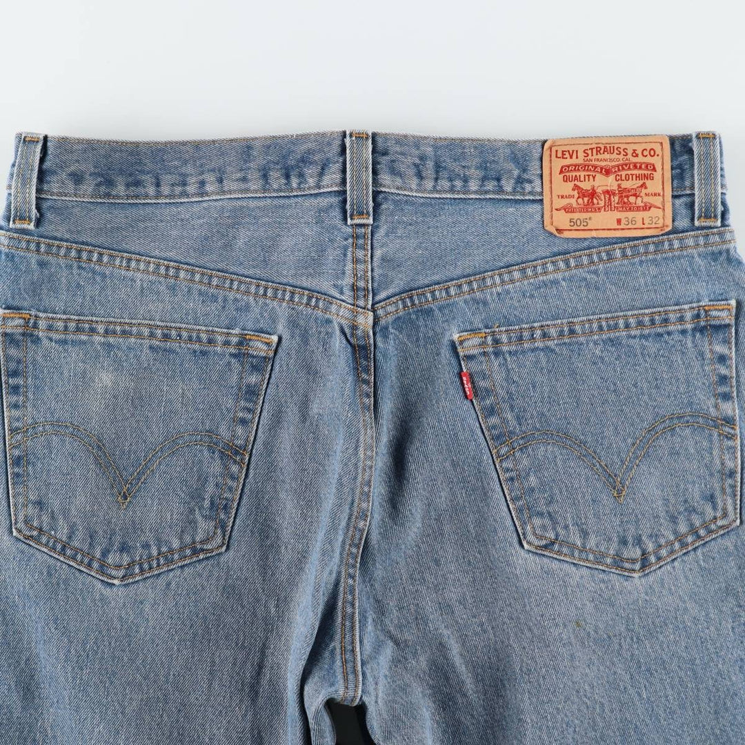 Levi's 505 tapered denim pants for men, size w36 cotton blue type Vintage Second Hand