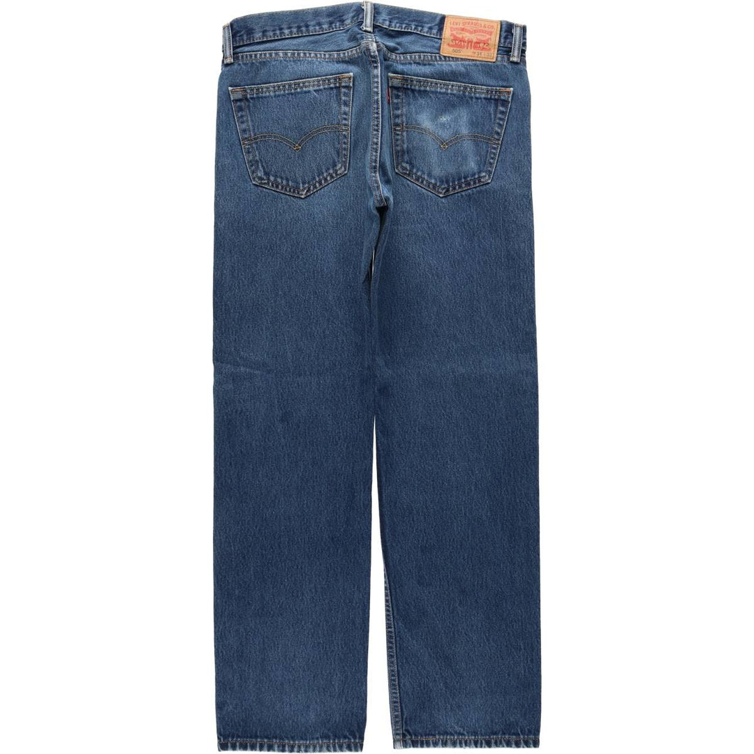 Levi's 505 Tapered Denim Pants, Men's W35 (approx.), Zipper Fly cotton blue type Vintage Second Hand