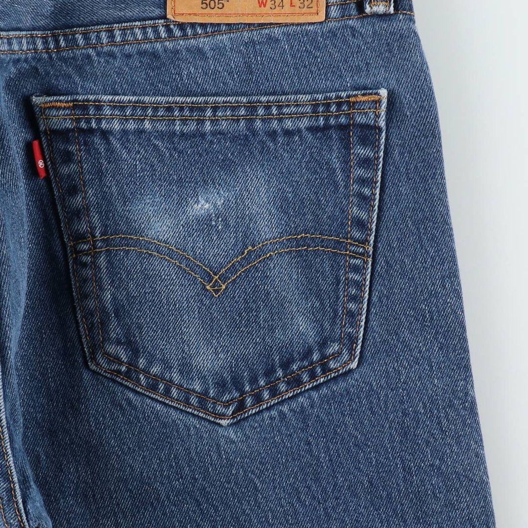 Levi's 505 Tapered Denim Pants, Men's W35 (approx.), Zipper Fly cotton blue type Vintage Second Hand