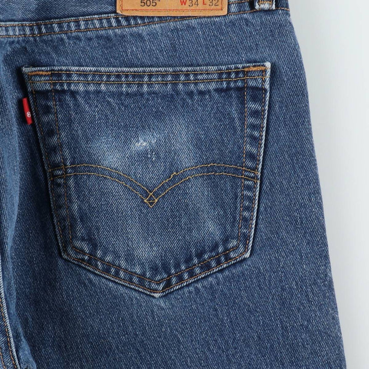 Levi's 505 Tapered Denim Pants, Men's W35 (approx.), Zipper Fly cotton blue type Vintage Second Hand