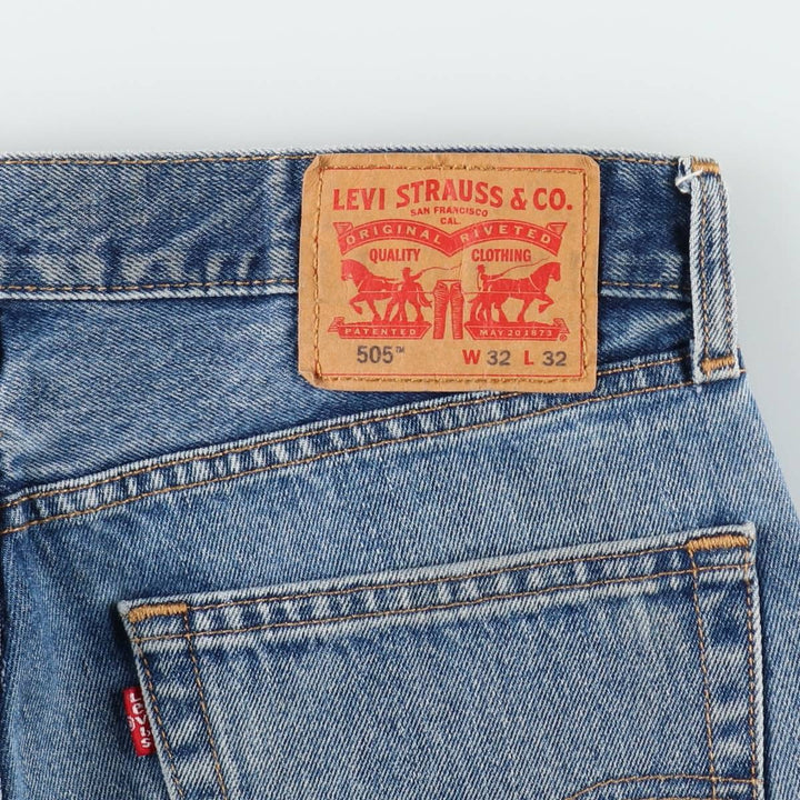 Levi's 505 tapered denim pants for men, size W33 cotton blue type Vintage Second Hand