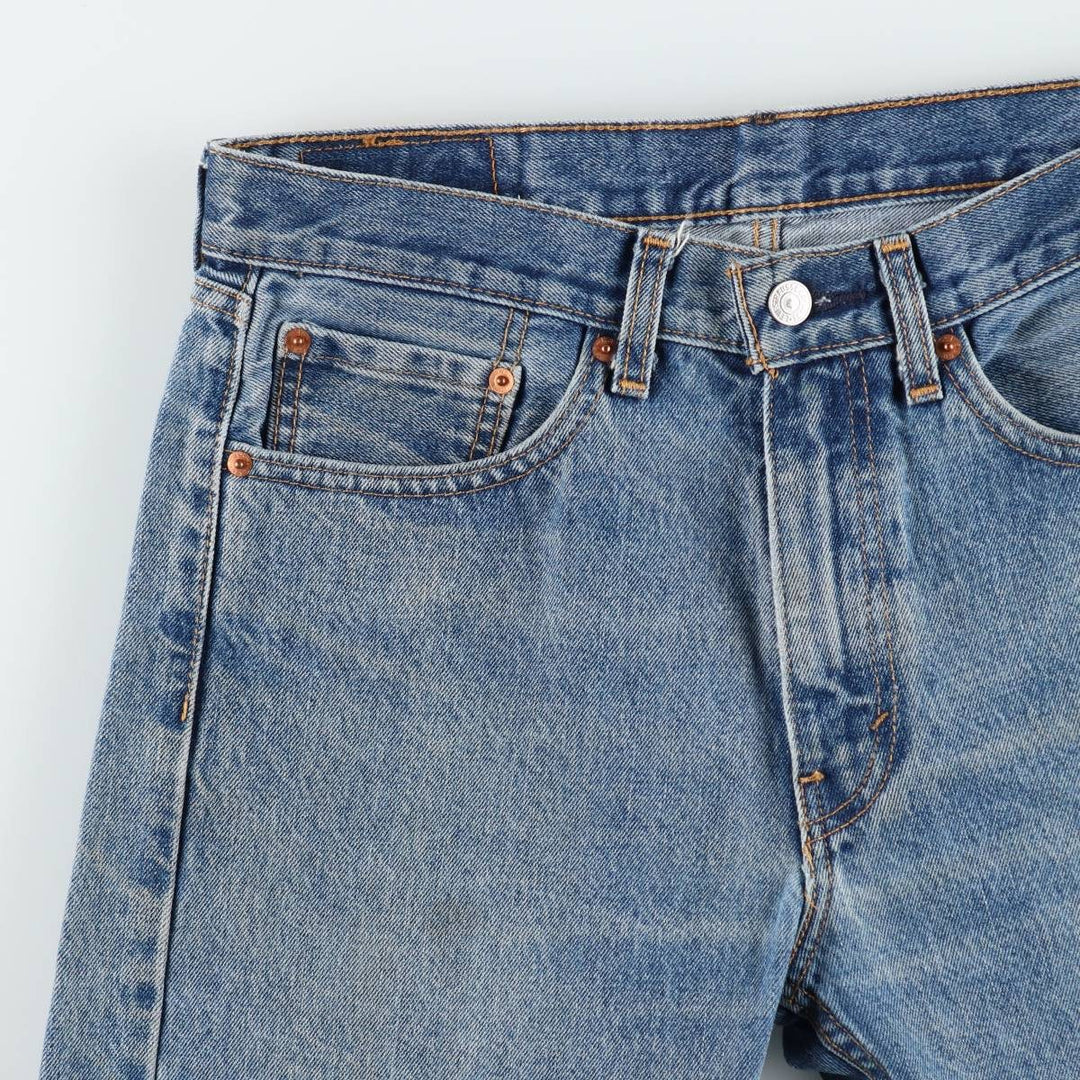Levi's 505 tapered denim pants for men, size W33 cotton blue type Vintage Second Hand