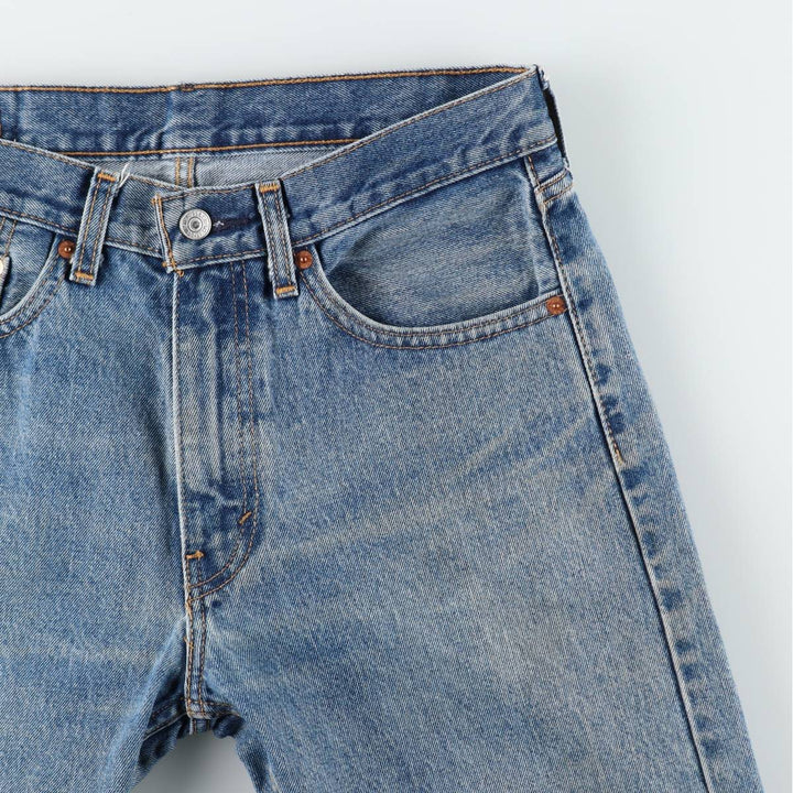 Levi's 505 tapered denim pants for men, size W33 cotton blue type Vintage Second Hand