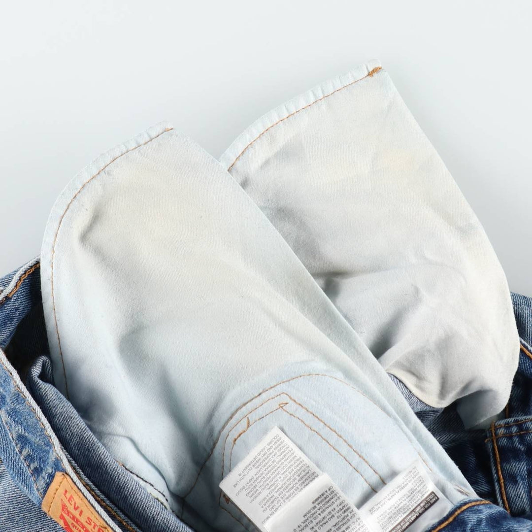 Levi's 505 tapered denim pants for men, size W33 cotton blue type Vintage Second Hand