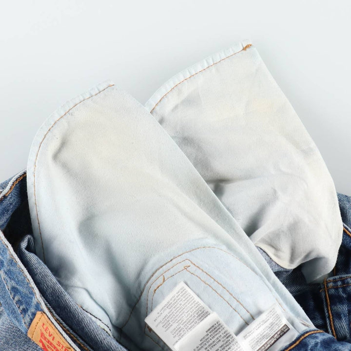 Levi's 505 tapered denim pants for men, size W33 cotton blue type Vintage Second Hand