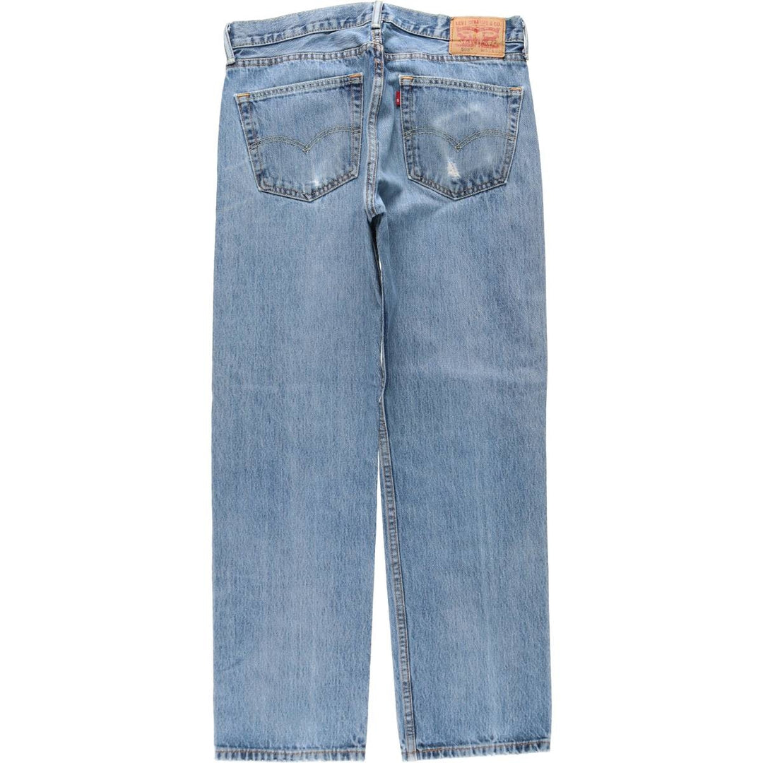 Levi's 505 tapered denim pants for men, size W34 cotton blue type Vintage Second Hand