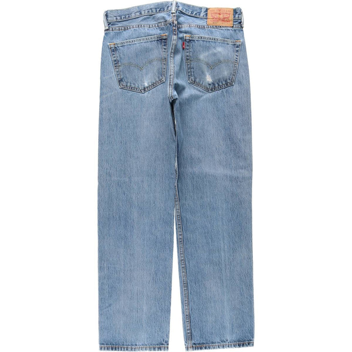 Levi's 505 tapered denim pants for men, size W34 cotton blue type Vintage Second Hand