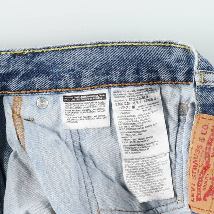 Levi's 505 tapered denim pants for men, size W34 cotton blue type Vintage Second Hand