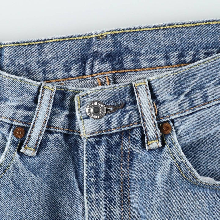 Levi's 505 tapered denim pants for men, size W34 cotton blue type Vintage Second Hand