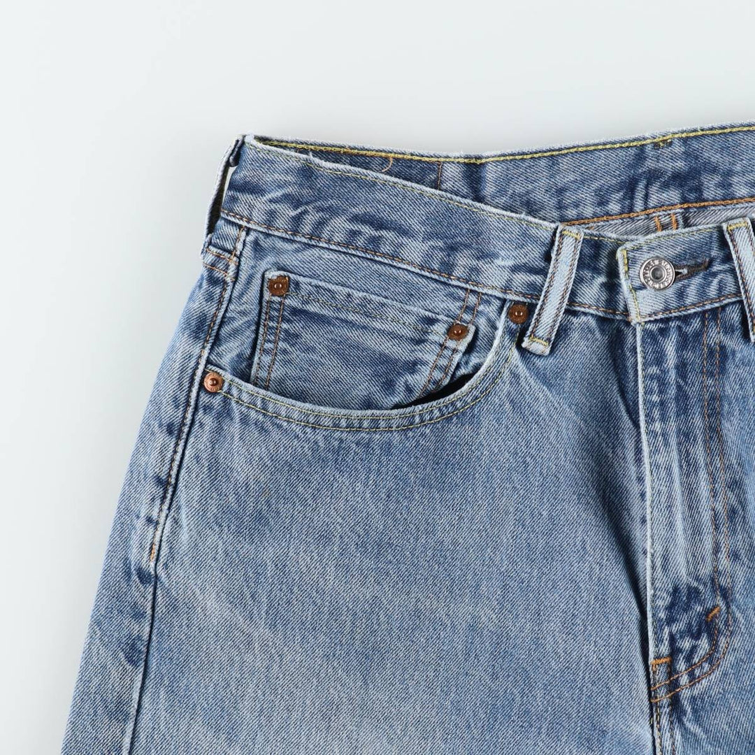Levi's 505 tapered denim pants for men, size W34 cotton blue type Vintage Second Hand
