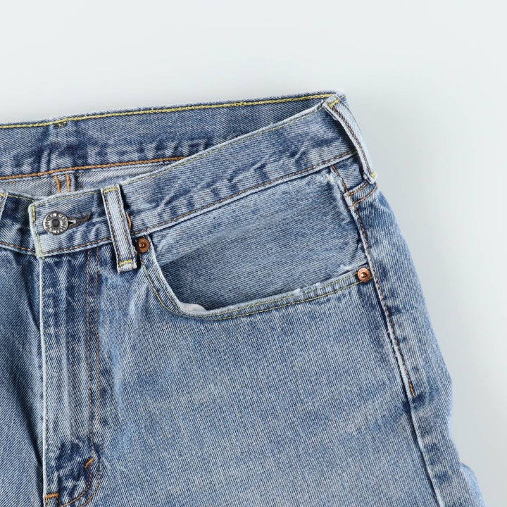 Levi's 505 tapered denim pants for men, size W34 cotton blue type Vintage Second Hand