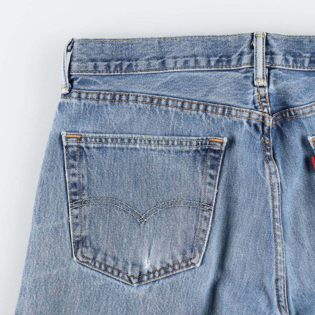 Levi's 505 tapered denim pants for men, size W34 cotton blue type Vintage Second Hand