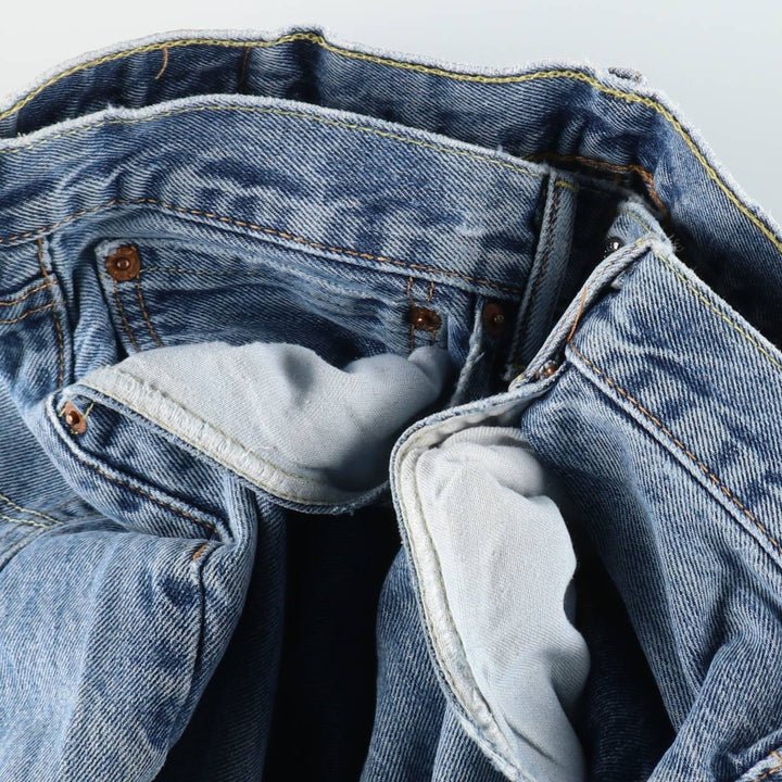 Levi's 505 tapered denim pants for men, size W34 cotton blue type Vintage Second Hand