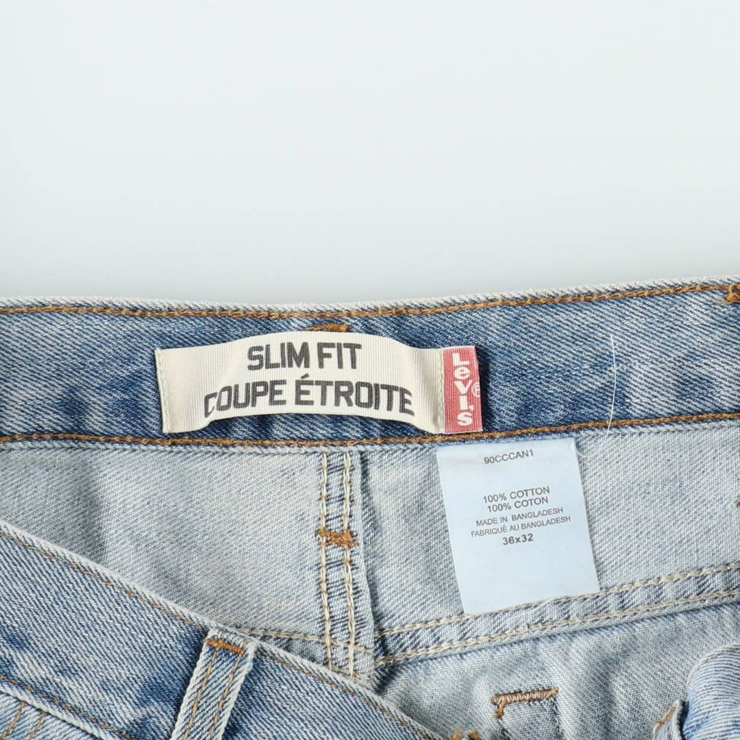 2000'S Levi's 505 Slim Fit Coupe Etroite Tapered Denim Pants, Men's W35 equivalent. cotton blue type Vintage Second Hand