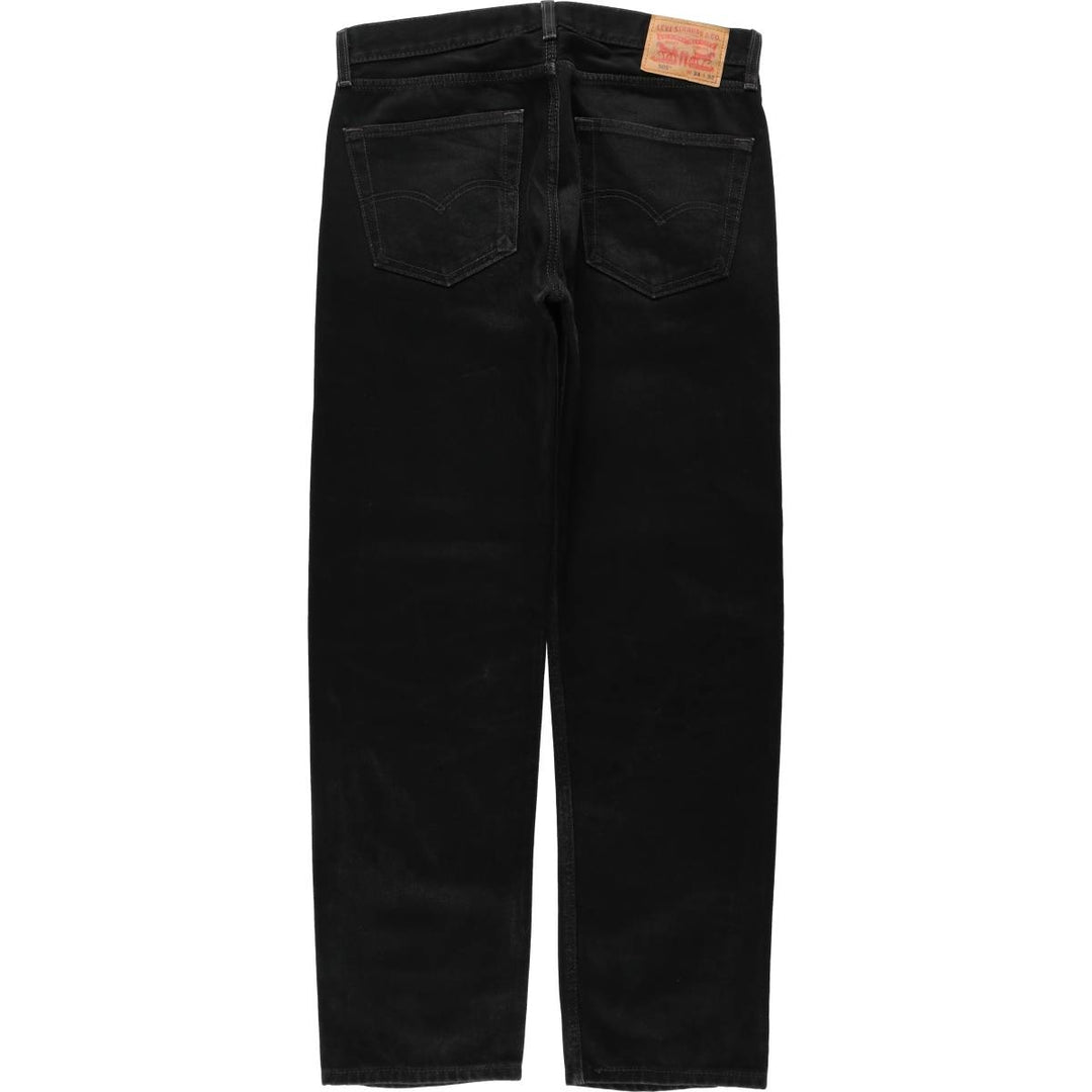 Levi's 505 REGULAR FIT Black Denim Tapered Denim Pants Men's W34 cotton black type Vintage Second Hand