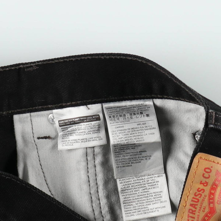 Levi's 505 REGULAR FIT Black Denim Tapered Denim Pants Men's W34 cotton black type Vintage Second Hand