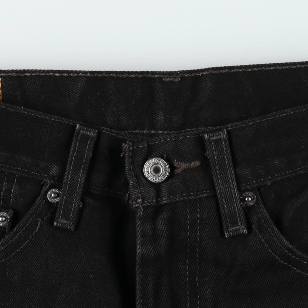 Levi's 505 REGULAR FIT Black Denim Tapered Denim Pants Men's W34 cotton black type Vintage Second Hand