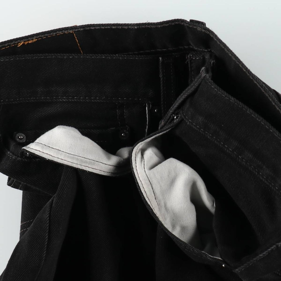 Levi's 505 REGULAR FIT Black Denim Tapered Denim Pants Men's W34 cotton black type Vintage Second Hand