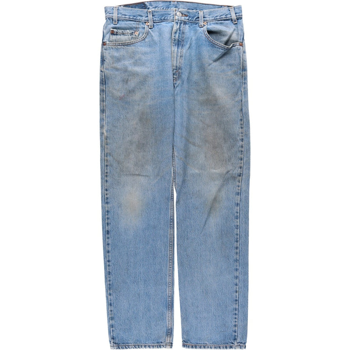 00'S Levi's 505 REGULAR FIT STRAIGHT LEG tapered denim pants for men, size w35 cotton blue type Vintage Second Hand