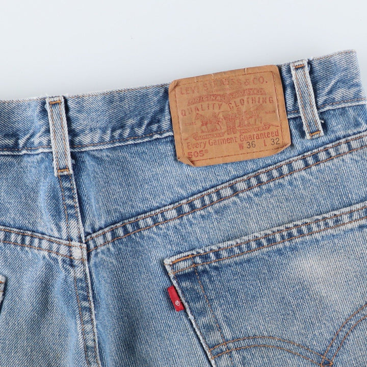 00'S Levi's 505 REGULAR FIT STRAIGHT LEG tapered denim pants for men, size w35 cotton blue type Vintage Second Hand