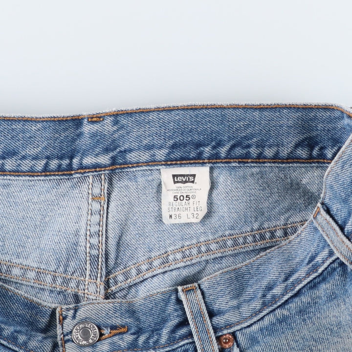 00'S Levi's 505 REGULAR FIT STRAIGHT LEG tapered denim pants for men, size w35 cotton blue type Vintage Second Hand
