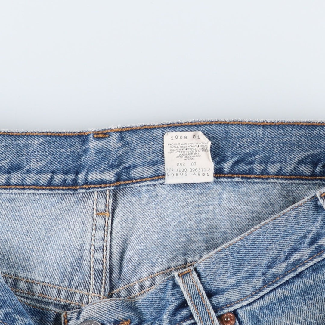 00'S Levi's 505 REGULAR FIT STRAIGHT LEG tapered denim pants for men, size w35 cotton blue type Vintage Second Hand